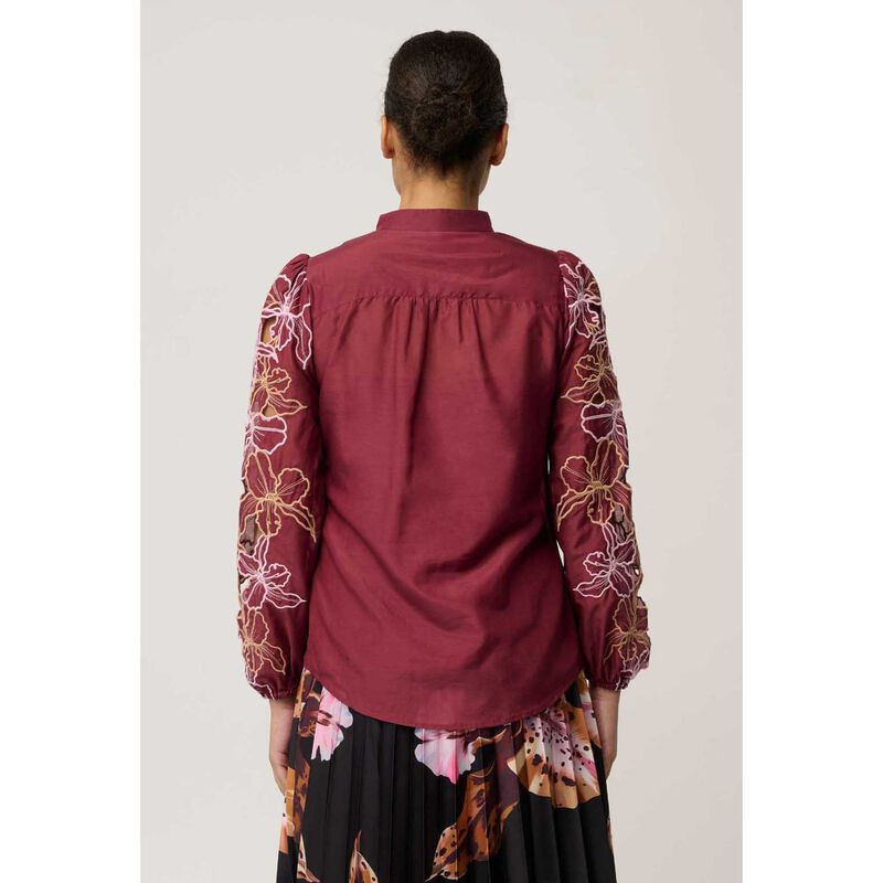 OnceWas Maren Embroidered Blouse image number 1